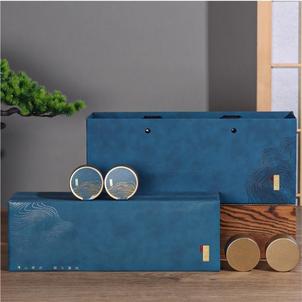 SONGCHAO Sugar Jar Creative Loose Tea Storage Container Can Solid Color Small Round Iron Can Empty Can Tea Set Ten Cans Gift Box Set Tea Canister(B)