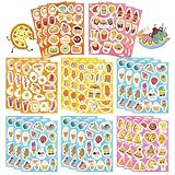 DUJAA 363PCS Cute Food Theme Stickers, Including Pizza, Bacon, Eggs, Hot Dogs, Buns, Fries, Burgers, Ice Cream, Cake, Reward Stickers for Classroom, Teacher, Parents
