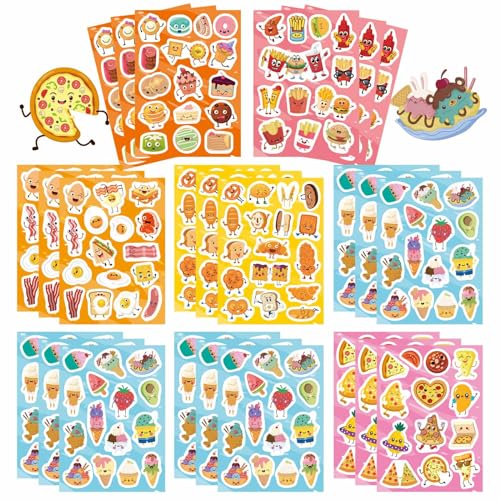 Stickers for Kids Cute Food Theme Stickers Goodie Bags Stuffers