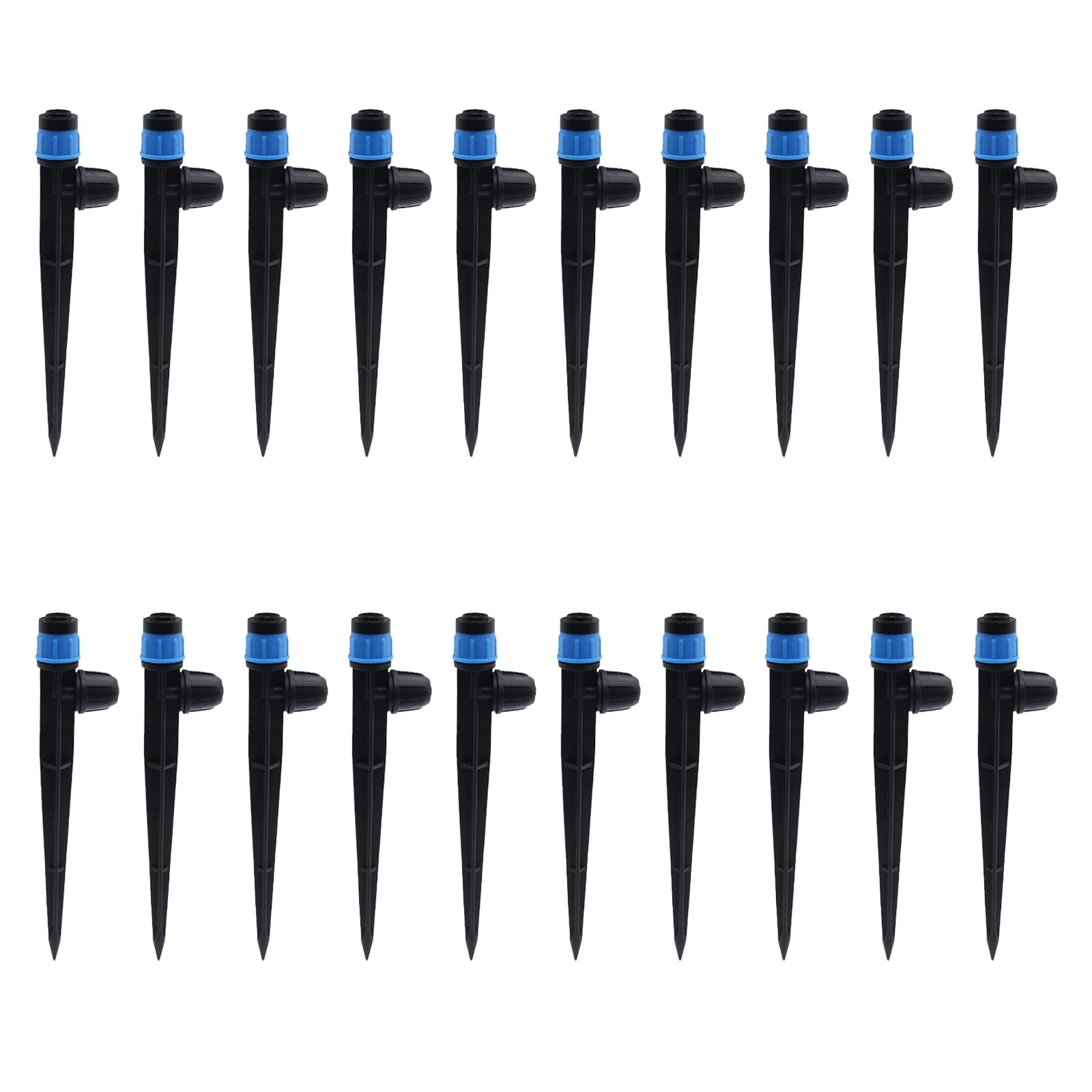 20Pcs Automatic Garden Water Sprinkler Spikes Base Adjustable Sprinkler Nozzle 360 Degree Large Area Coverage Adjustable for Gardening