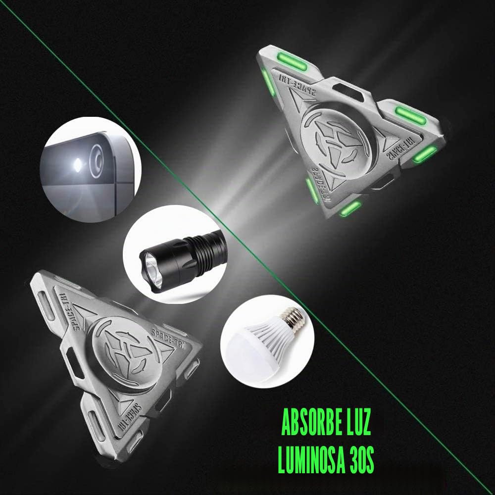 Luminoso Tri Fidget Spinner Space OVNI, brilla en la oscuridad, juguetes sensoriales para dedo Spinner de mano de metal de alta velocidad, enfoque de fiesta, premios para niños y adultos