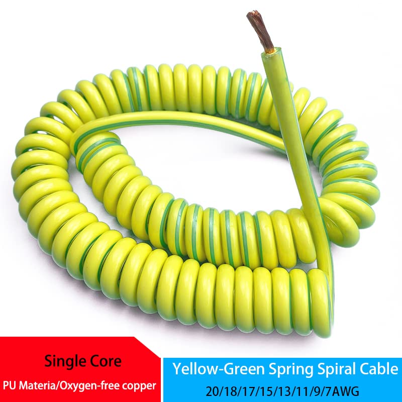 Fil de terre jaune-vert rétractable 1.5mm2 pour liaison mobile sans nœud 1m