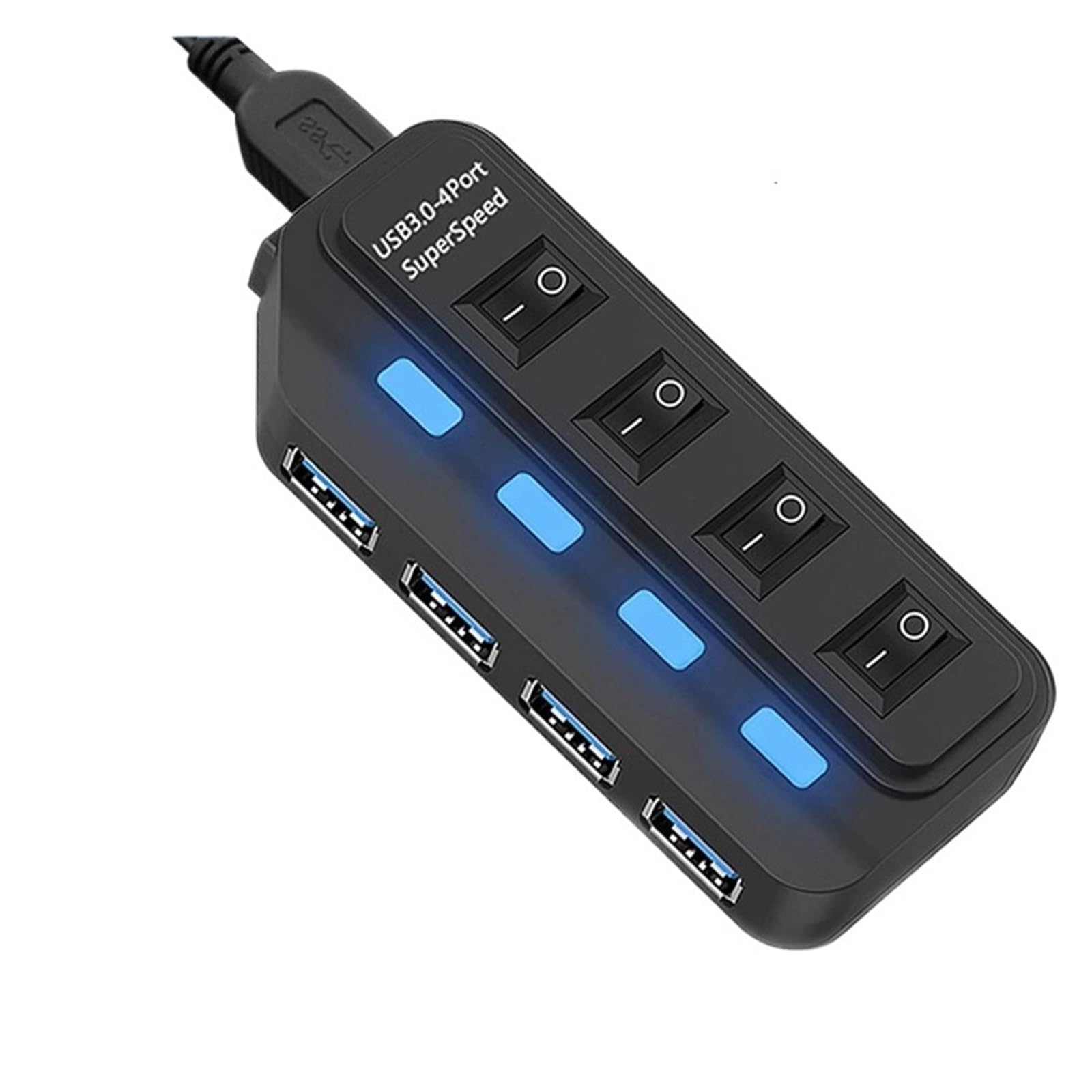 4 Porty USB 3.0 HUB 5 Gb/s Szybki Ekspander Multi Przejściówka Rozgałęziająca Z Lampą LED Do Komputera Stancjonarnego Akcesoria Laptopa MożLiwość Szybkiego łAdowania