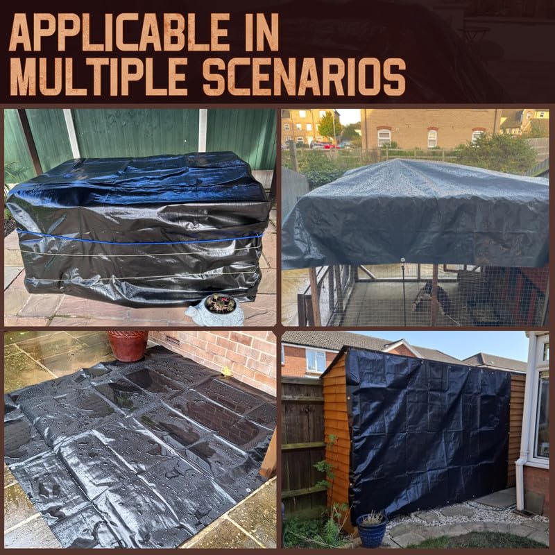 Image of 30x40 FT Tarp Waterproof 8 Mil Poly Tarps Medium Duty Waterproof, UV Resistant & Rip Tear Resistant, Multipurpose Protective Cover with Grommets Reversible for Home Boats Cars Plants