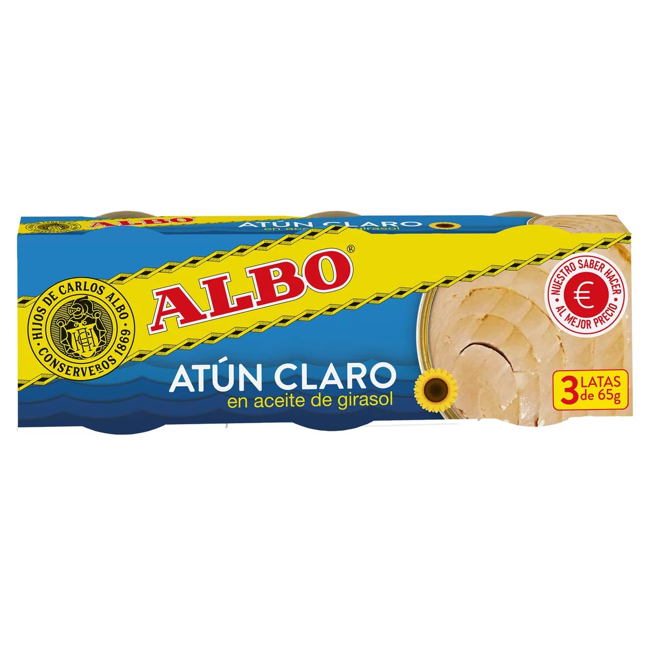ALBO Thunfisch in Sonnenblumenöl, in Konserven 9er-Pack x 48 g.