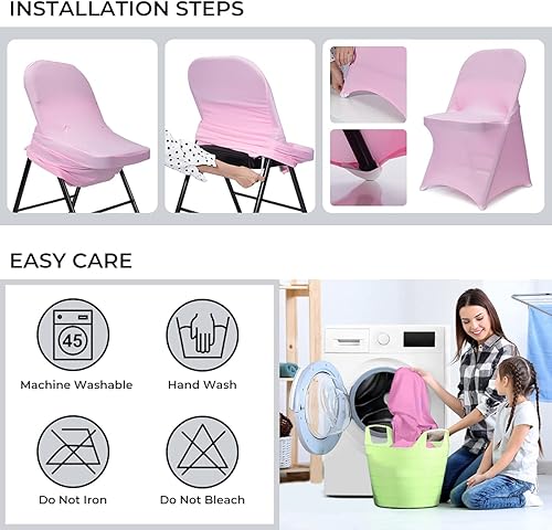 Vista 91 de Babenest Fundas plegables de elastano para sillas de Halloween, mejoradas, 10 unidades, universales, elásticas, lavables, protectores para bodas