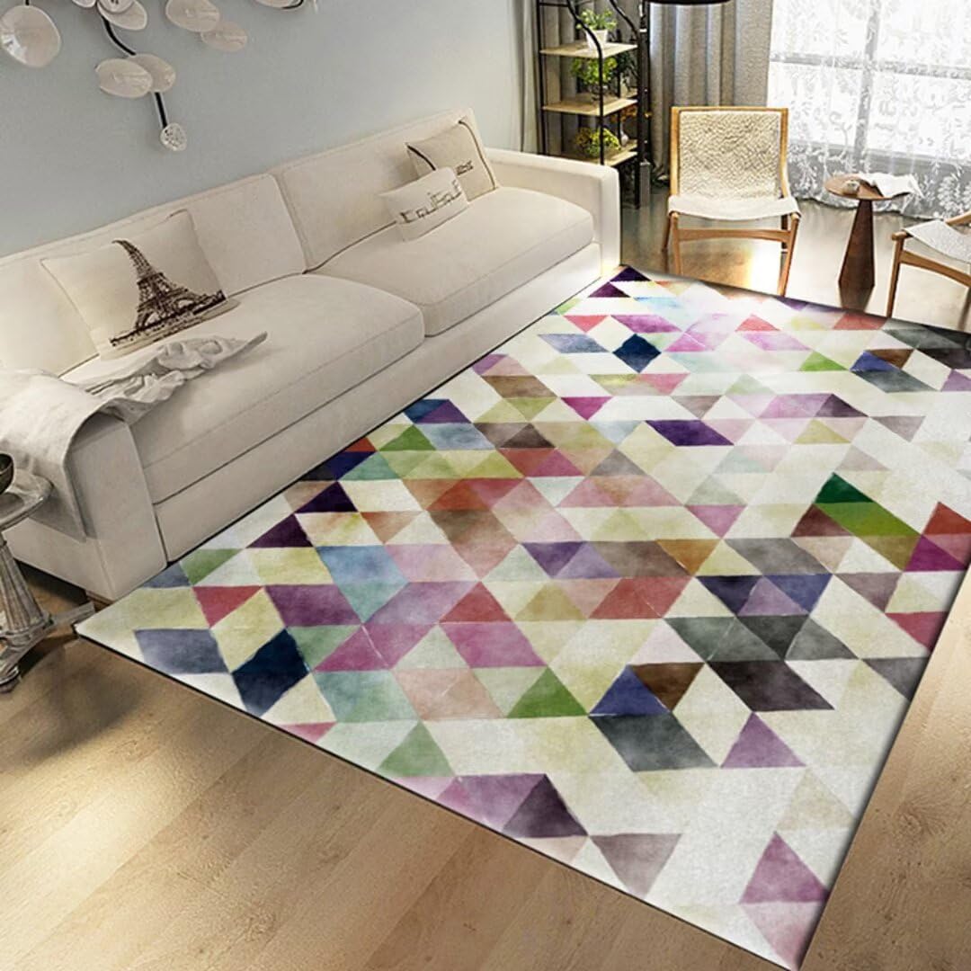 Tapis de sol multicolore 300x400cm lavable et antidérapant pour la décoration du salon