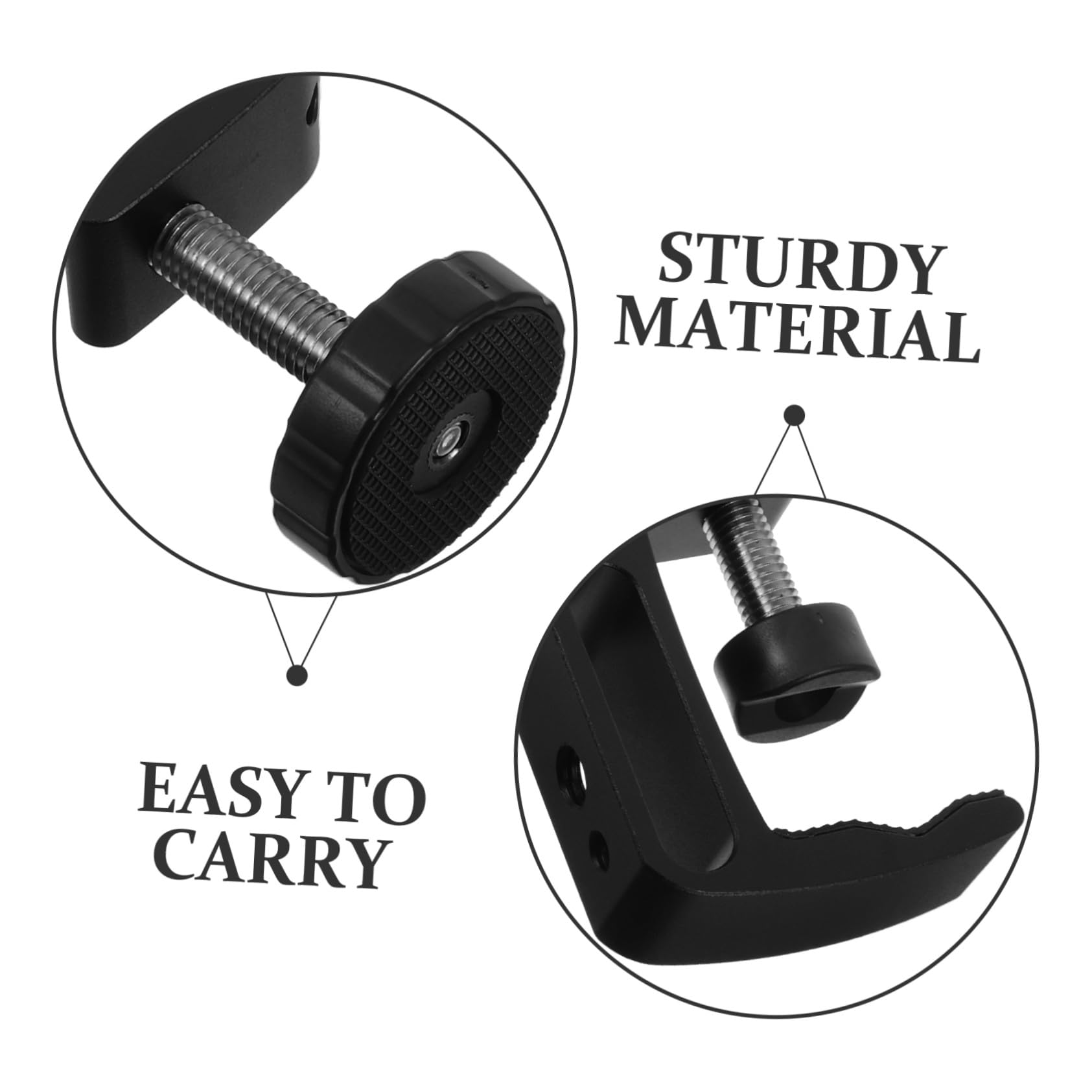 2 piezas Abrazaderas C de Aluminio para Escritorio de Soporte Firme para Montaje Mesa Pinzas Ajustables Resistentes para Carpintería y Fotografía Herramienta para Mejoras el Hogar