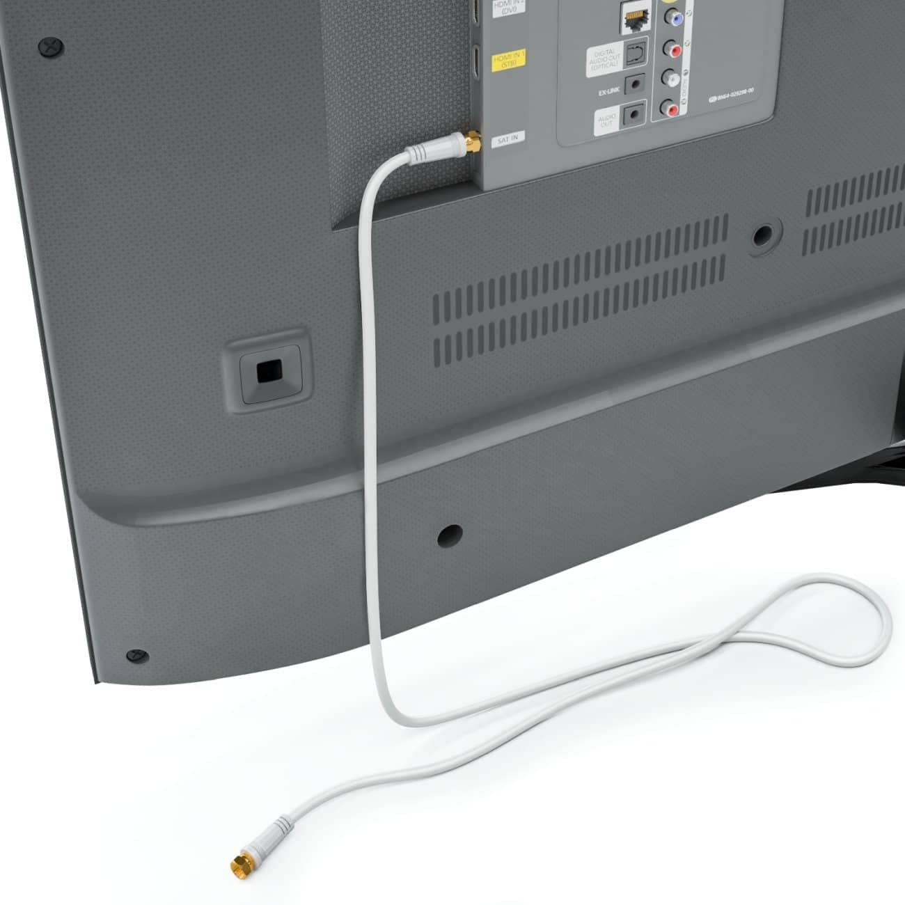 CABLEPELADO Cavo antenna SAT, 75 ohm, connettore F maschio a F maschio tipo F, satellitare Freesat Sky Virgin BT TV, HDTV, DVB, radio DVD, bianco, 1,5 m