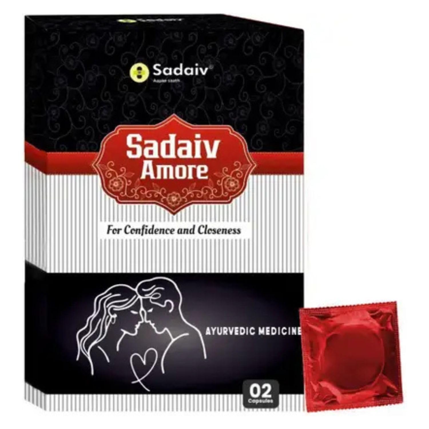 Amore Ayurvedic Wellness Capsules with Premium Latex Protection | Herbal Vitality Support Pack with 2 Capsules + 1 Condom | For Confidence & Closeness-picture-24