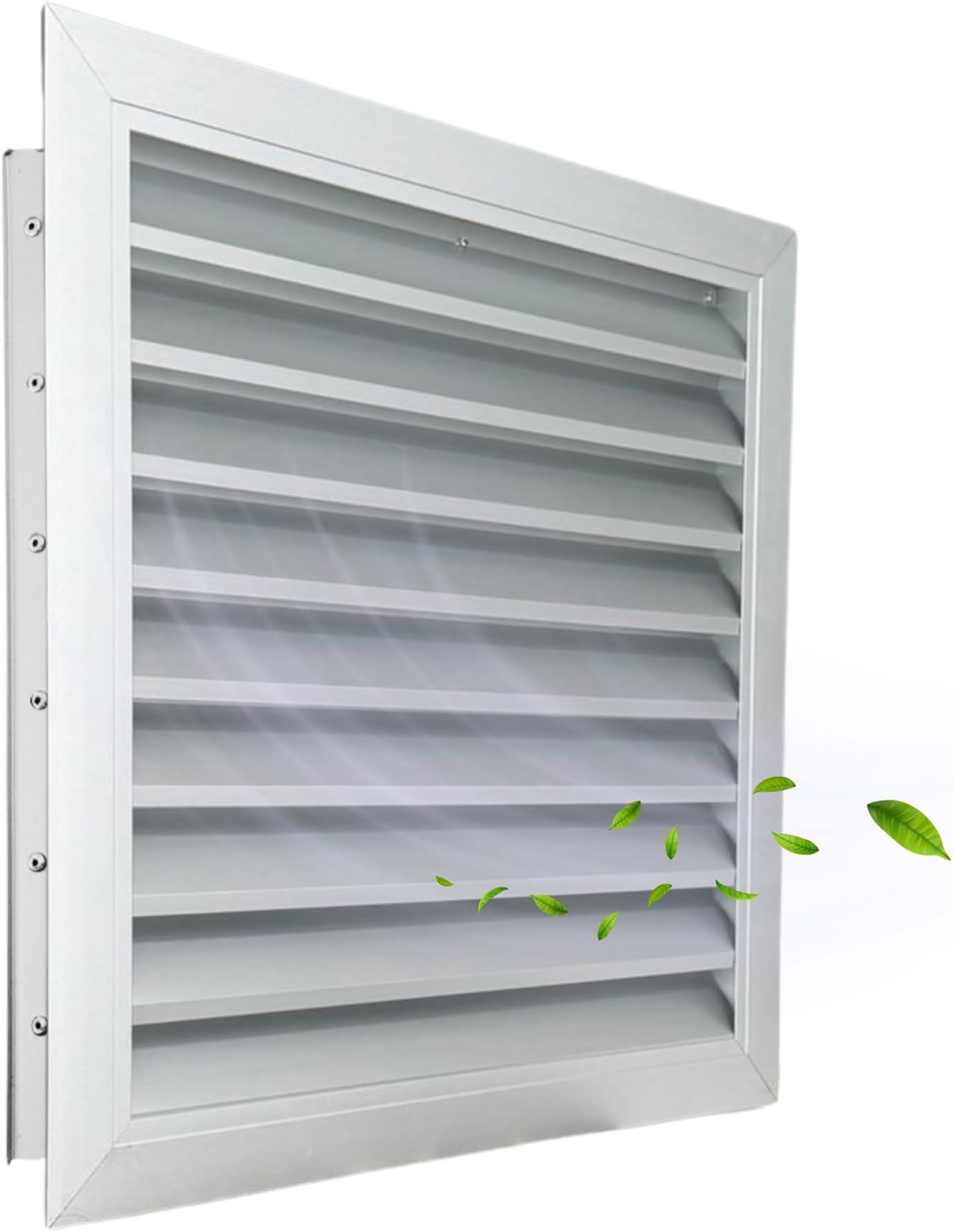 Byson 24" x 24" Aluminum Gable Vent - MaxShield Series Anodized Louvered Vent - Weatherproof Louver Air Vent Grille with Steel Mesh - HVAC, Attic, Container and Shed Vent