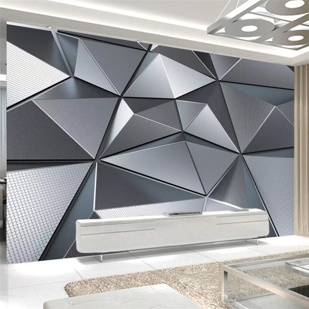 Carta Parati,Moderno Grigio 3D Solido Triangolo Geometria Nordico Grande Carta Da Parati Autoadesiva Buccia E Bastone Carta Di Contatto Staccabile Vinile Murale Adatto Per Soggiorno Decorativo Camer