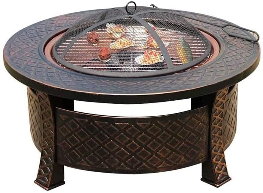 RUHEN Parrilla de Barbacoa para Exteriores, Mesa de Barbacoa, brasero de carbón para Patio, calefacción, hogar, Ocio, Estufa de Barbacoa, brasero Redondo Multifuncional
