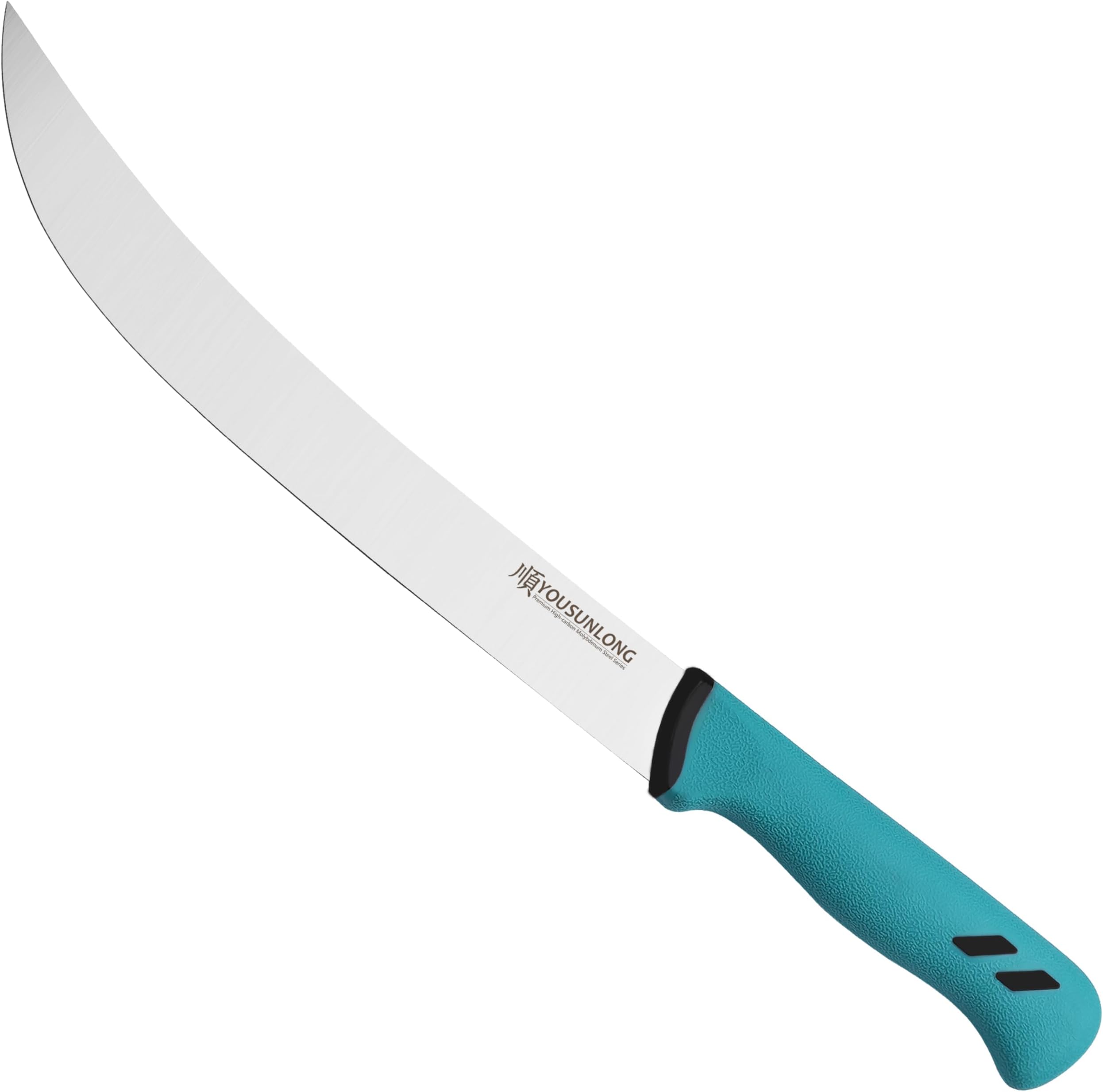 YOUSUNLONG Cimeter Butcher Knife 10"(255mm) Curved Knife - Premium High-carbon molybdenum steel blade - Butcher's Meat Knife - Ergonomic & non-slip handle
