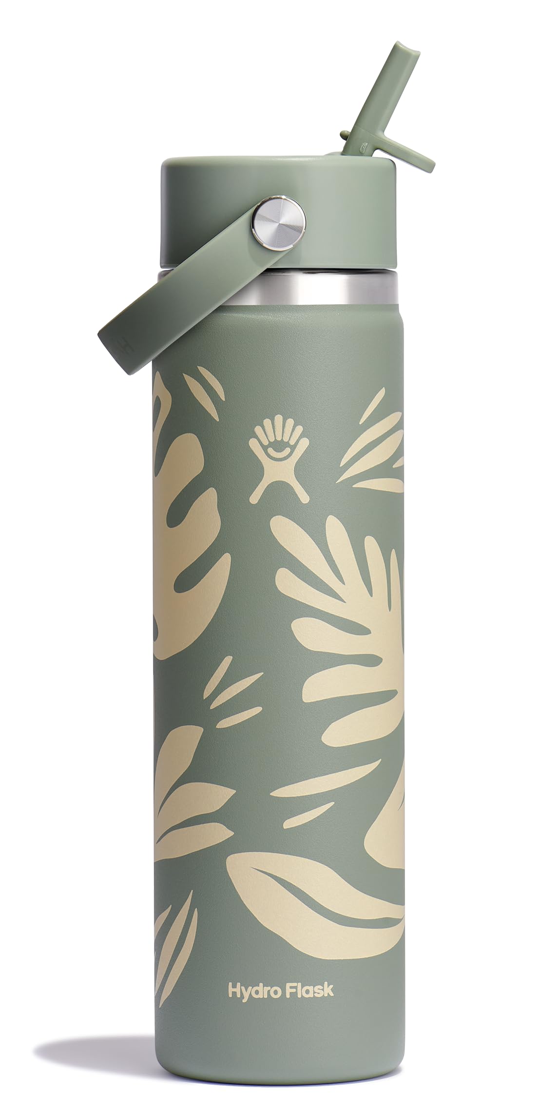 Hydro Flask24 Oz Wide Flex Straw Cap Botanical Bliss Agave
