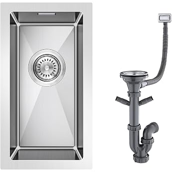 Small 304 Stainless Steel Kitchen Sink with Overflow 25 x 45 cm