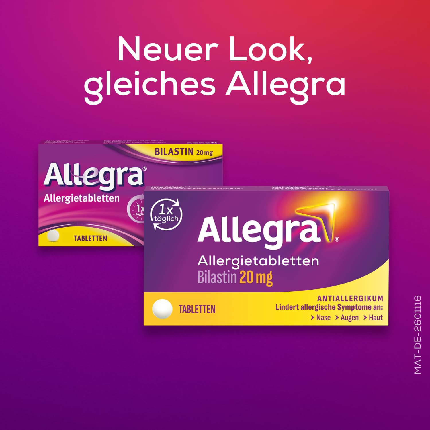 Allegra Allergie Tabletten | 2x100 Stk | Antiallergikum | Wirkstoff Bilastin | schnell und 24 Std wirksam bei Heuschnupfen, Tierhaarallergie, Hausstauballergie, Nesselsucht (Urtikaria)