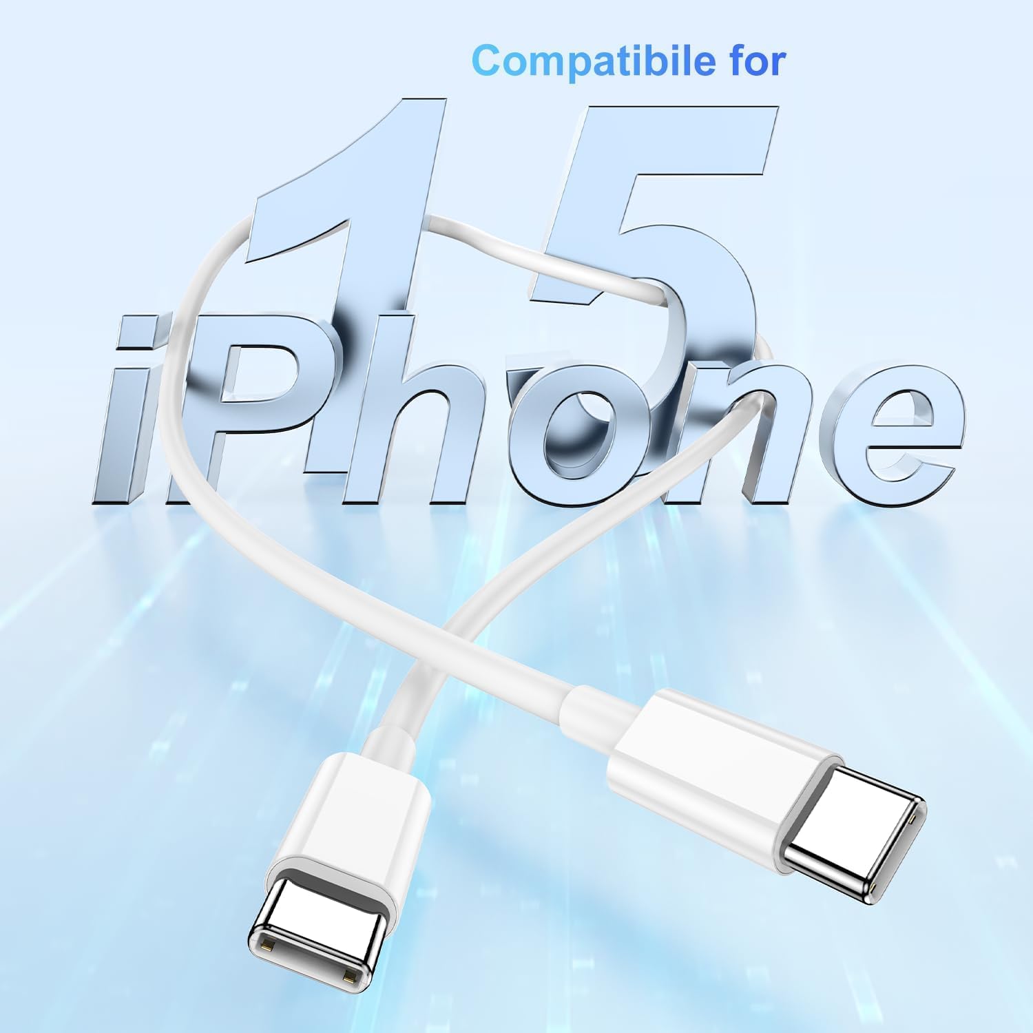 Cavo USB C a USB C [2Pezzi-2M], 60W Cavo USB Type-C PD di Ricarica Rapida Cavo Type C 2 Metri per Apple iPhone 15/15 Plus/15 Pro Max/iPad Air/MacBook Pro/Huawei/Pixel