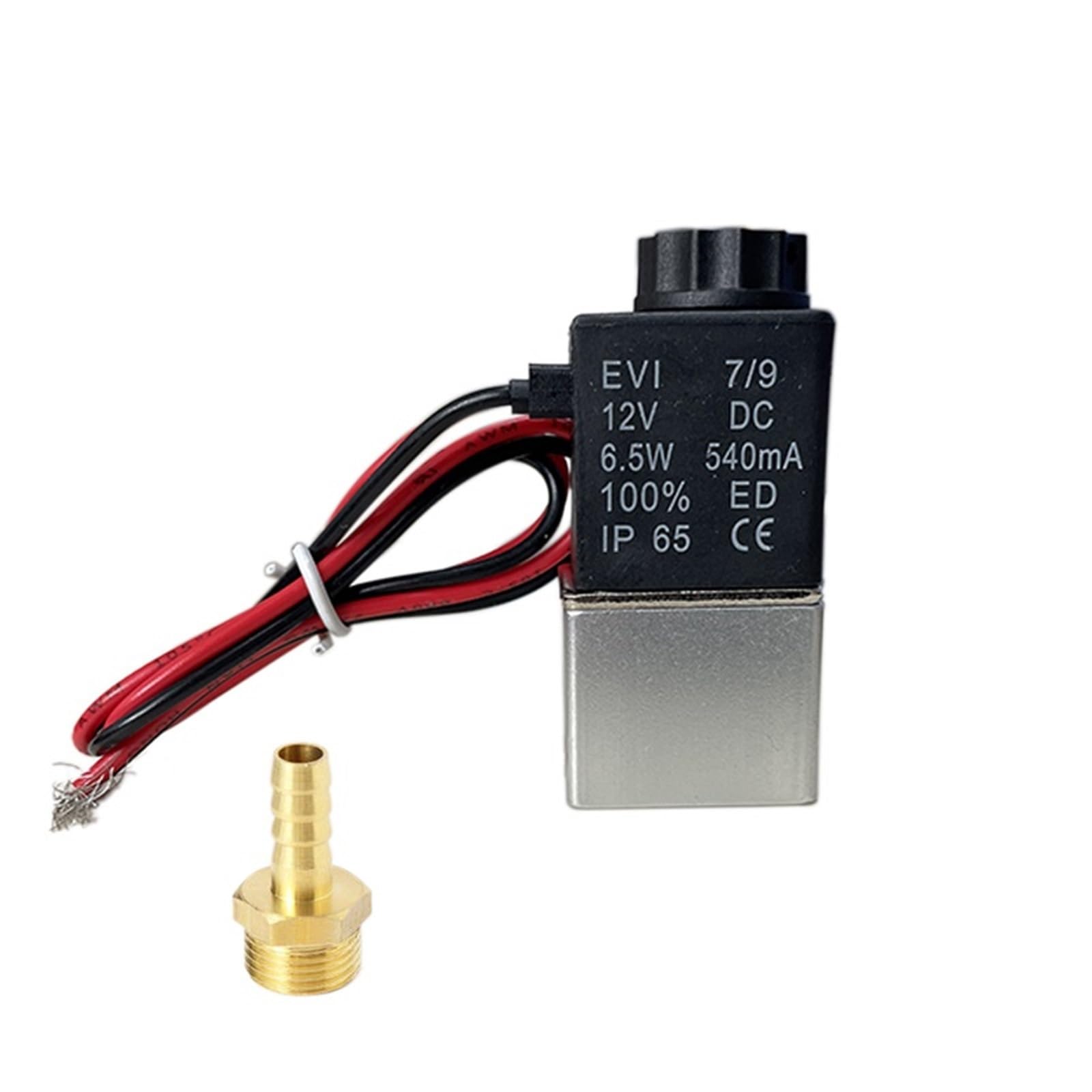 Válvula solenoide normalmente abierta de aluminio de 2 vías DC 12V 6mm