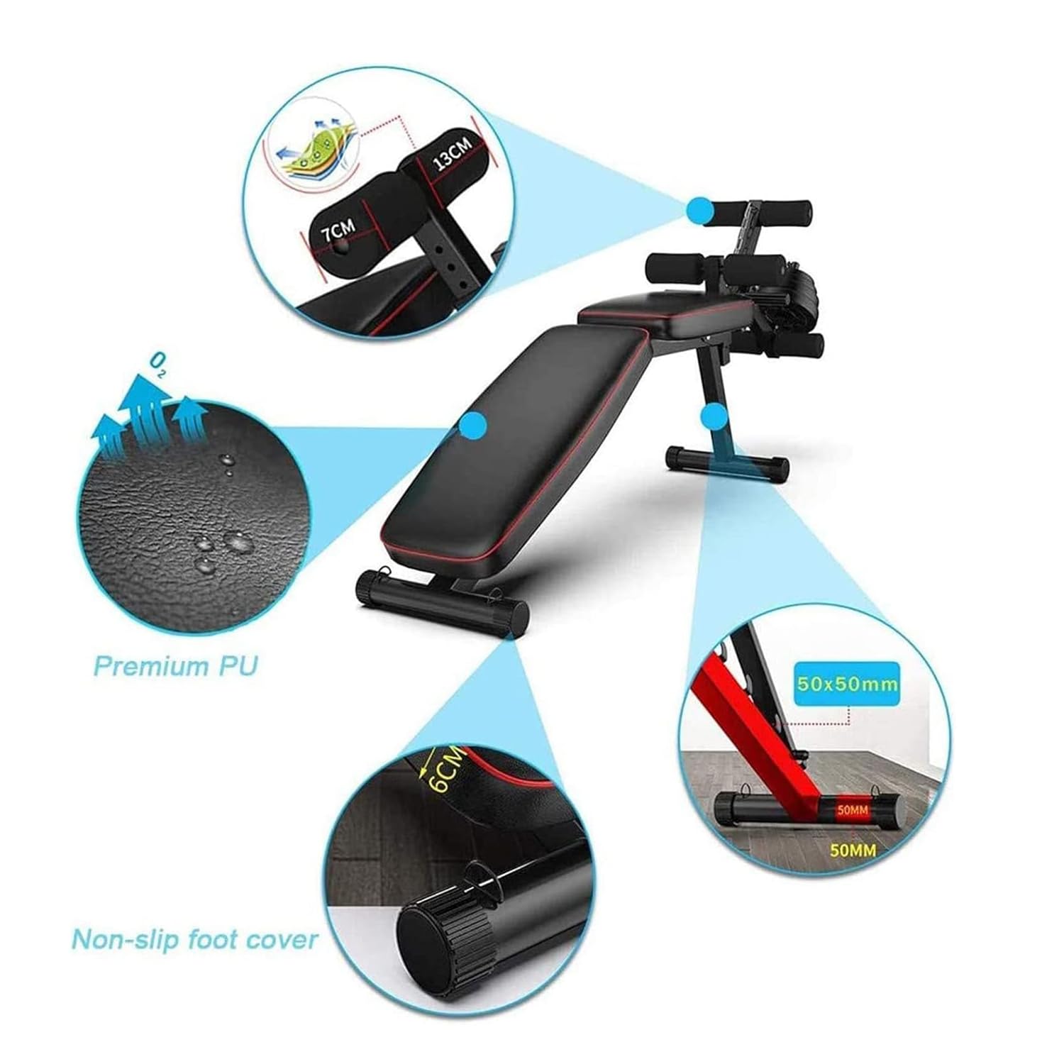 Banc de Musculation Multifonctions Pliable,avec Leg Extension Machine,Universel Banc à haltères Exercices abdominaux Exercices, Banc d’entraînement pour Tout Le Corps