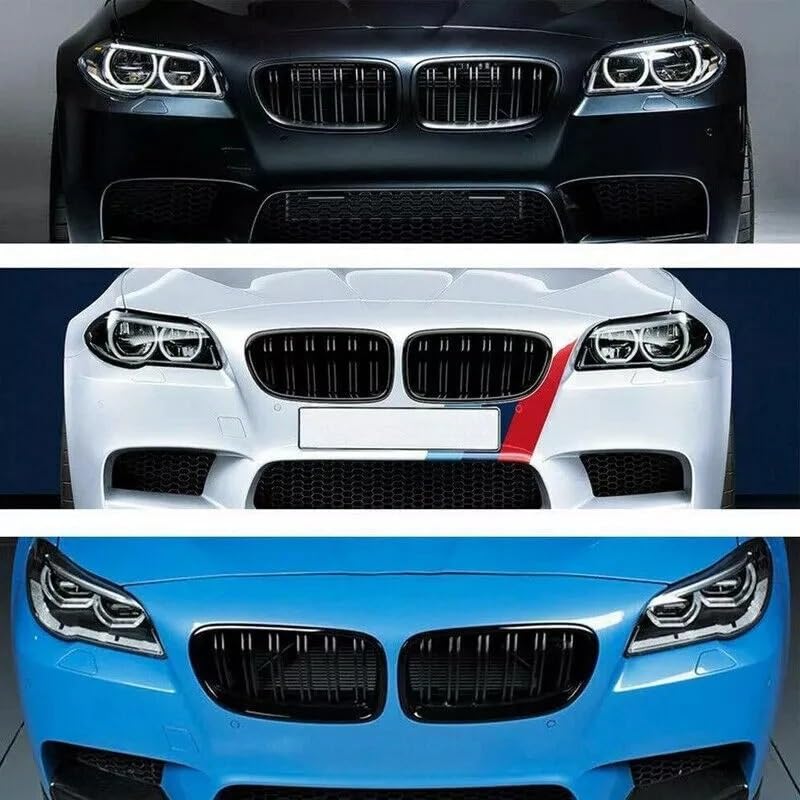 Parrilla delantera para BMW Serie 5 F10 F11 F18 negro brillante doble rejilla 7