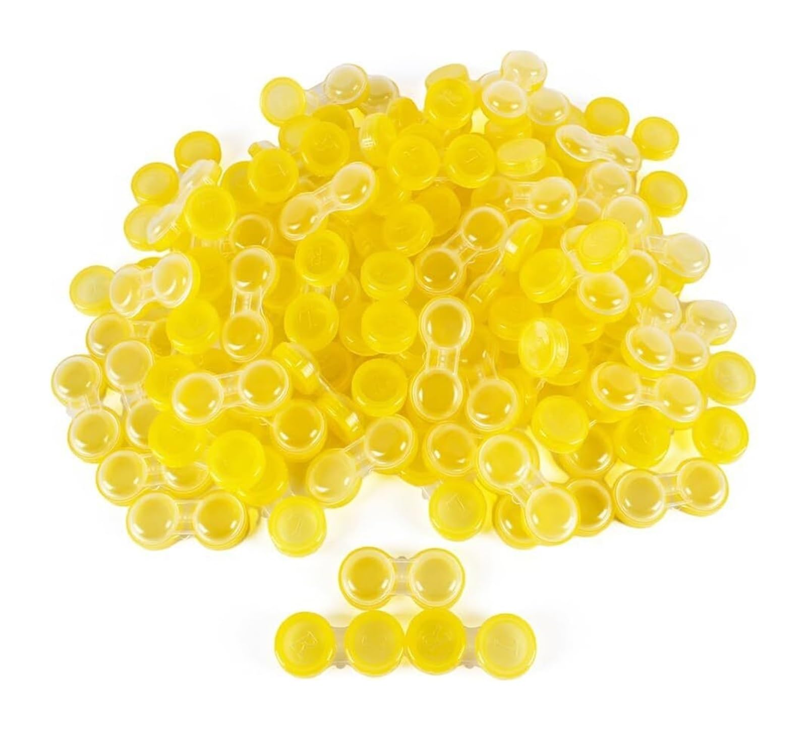 Astuccio per lenti a contatto, Custodie for lenti a contatto Scatola porta contenitori multicolore for occhi sinistro/destro da 100 pezzi(Transparent Yellow)