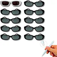 Kit 10 Óculos Escuro Vintage Retrô para Festas e Despedida, Estilo Clássico, Acompanha Caneta Giz