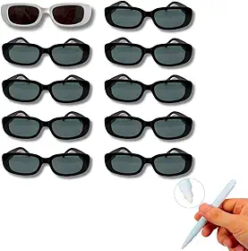 Kit 10 Óculos Escuro Vintage Retrô para Festas e Despedida, Estilo Clássico, Acompanha Caneta Giz