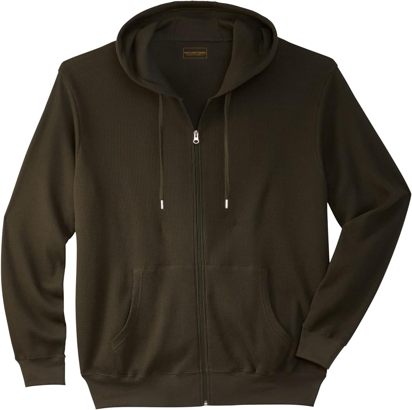 Boulder Creek by KingSize Men’s Big & Tall Thermal Waffle Zip Hoodie