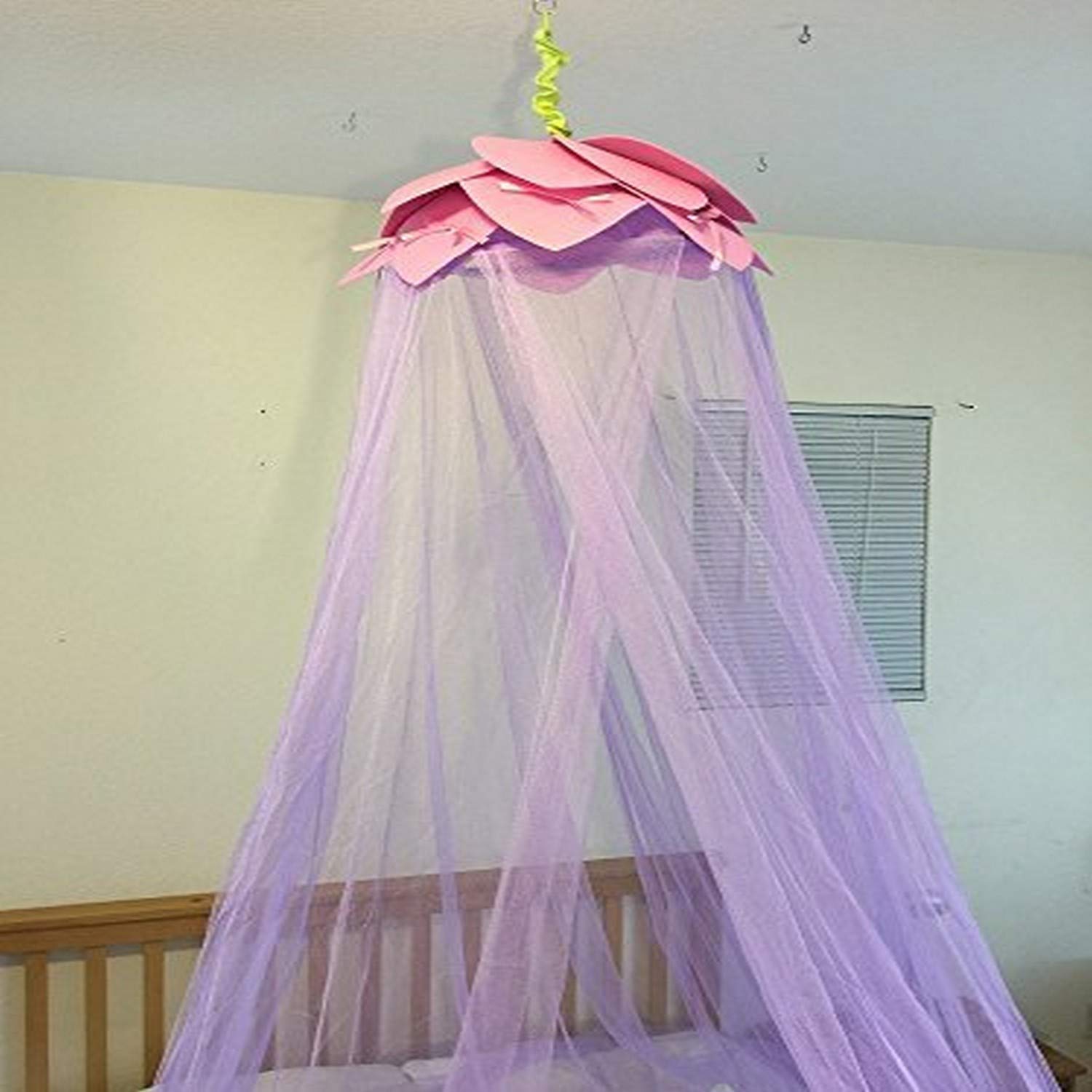 OctoRose Lotus Leaf Top Bed Canopy Mosquito Net for Bed, Dressing Room, Out Door Events fit all size bed Purple HP-Lotus