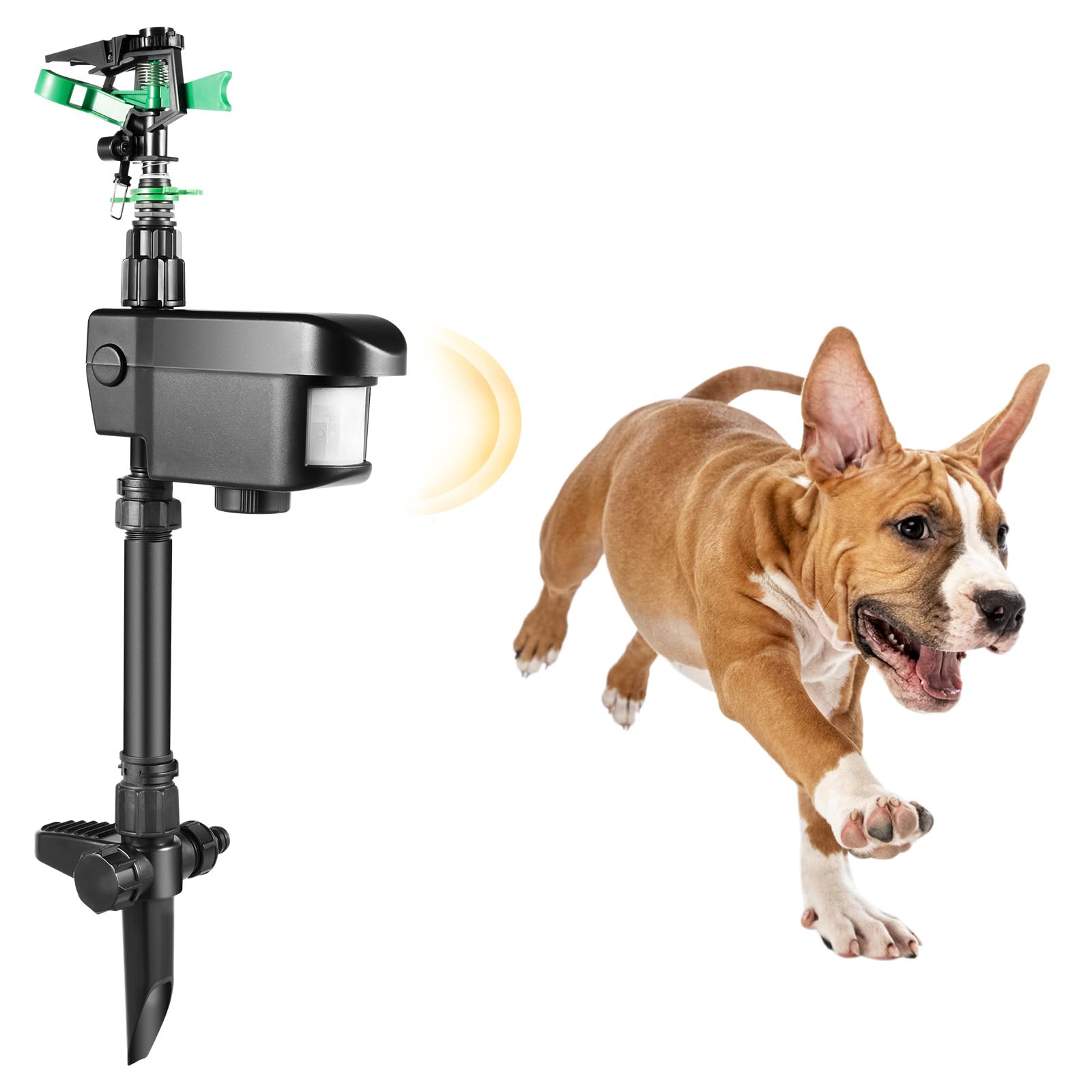 Motion-Activated Sprinkler, Solar-Powered Motion Sensor Sprinkler, 0-270° Adjustable Animal Sensor Sprinklers, Automatic Infrared Sensor Water Sprayer for Farmland Lawn Garden