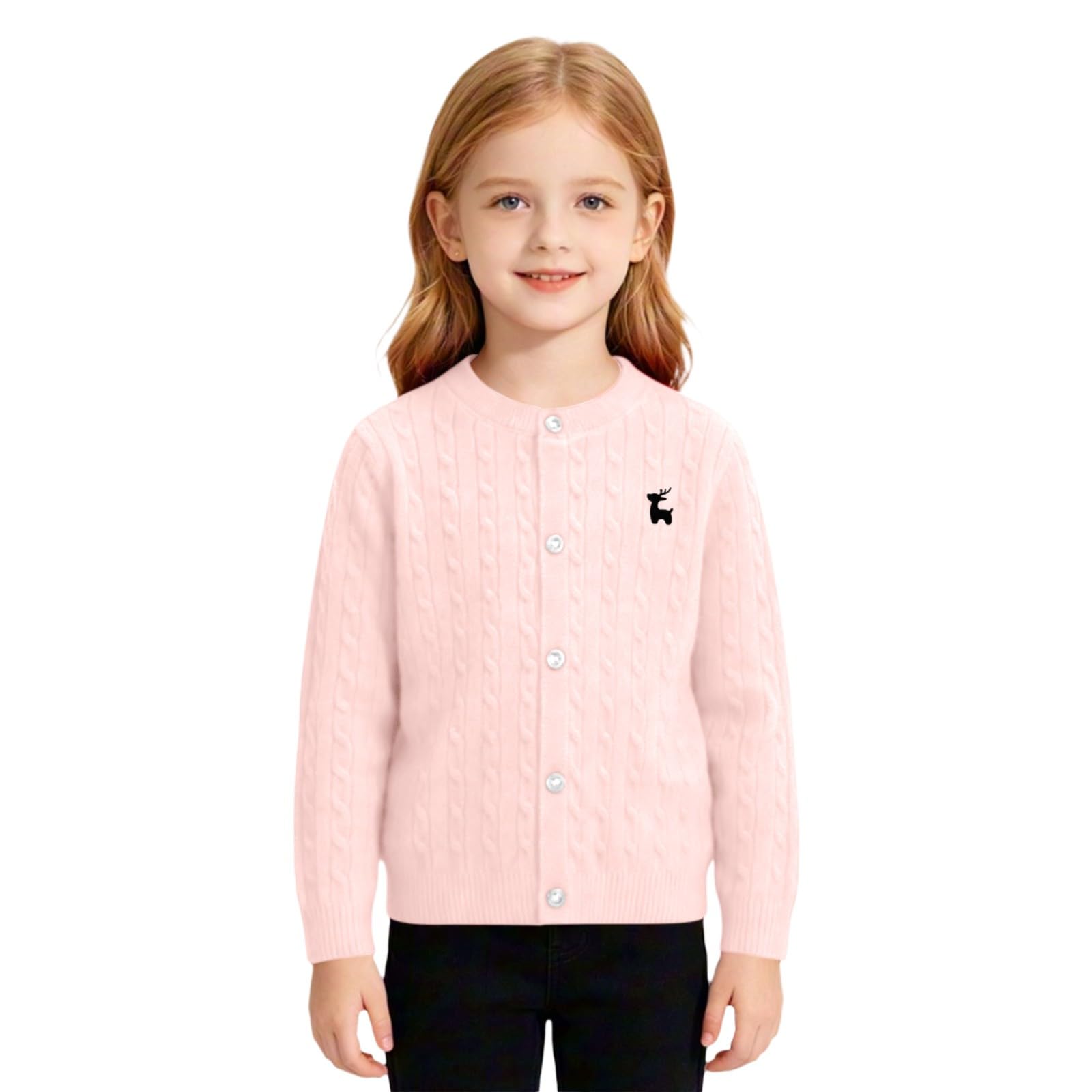 Cárdigan de entretiempo para niña, cárdigan ligero para primavera y otoño | Ideal como manta ligera con temperaturas cambiantes, se puede combinar con camisas de manga larga y vestidos