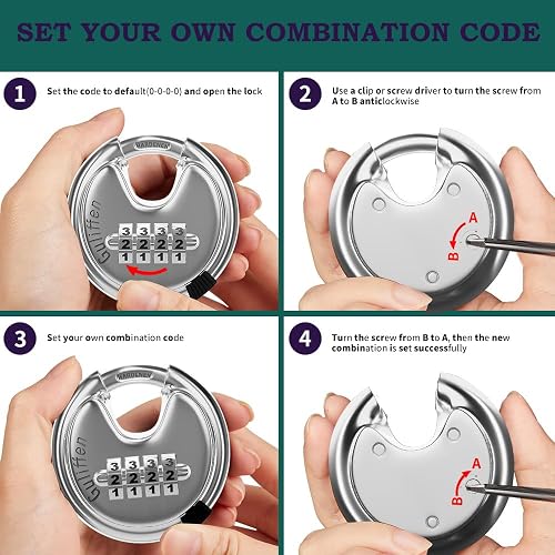 Discus Combination Lock Snapklik.com : Discus Combination Lock,Heavy Duty Stainless Steel Disc ...