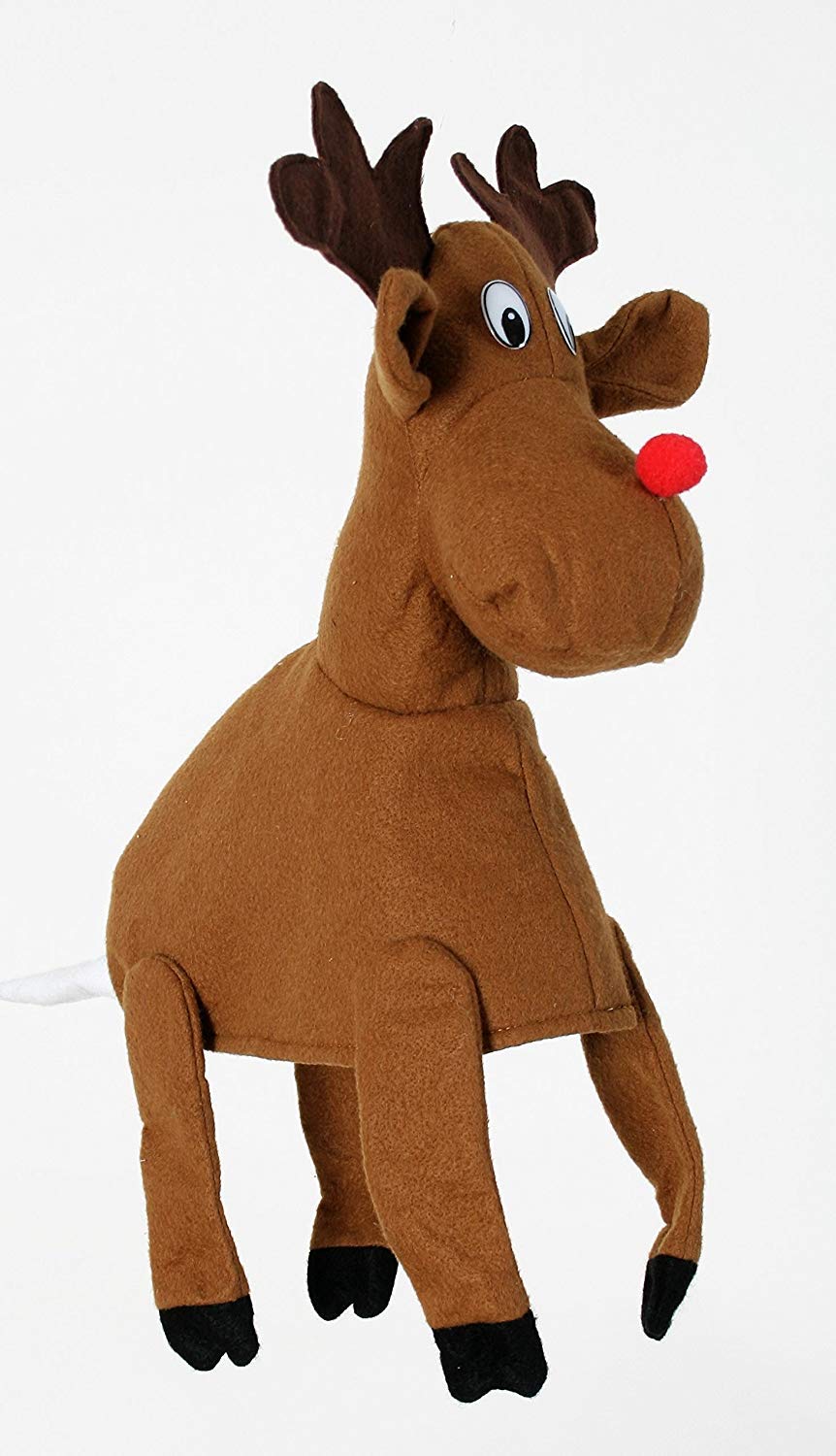 Elch-Mütze Mit Geweih & Roter Nase – Weihnachts- & Karnevalskostüm, Universalgröße