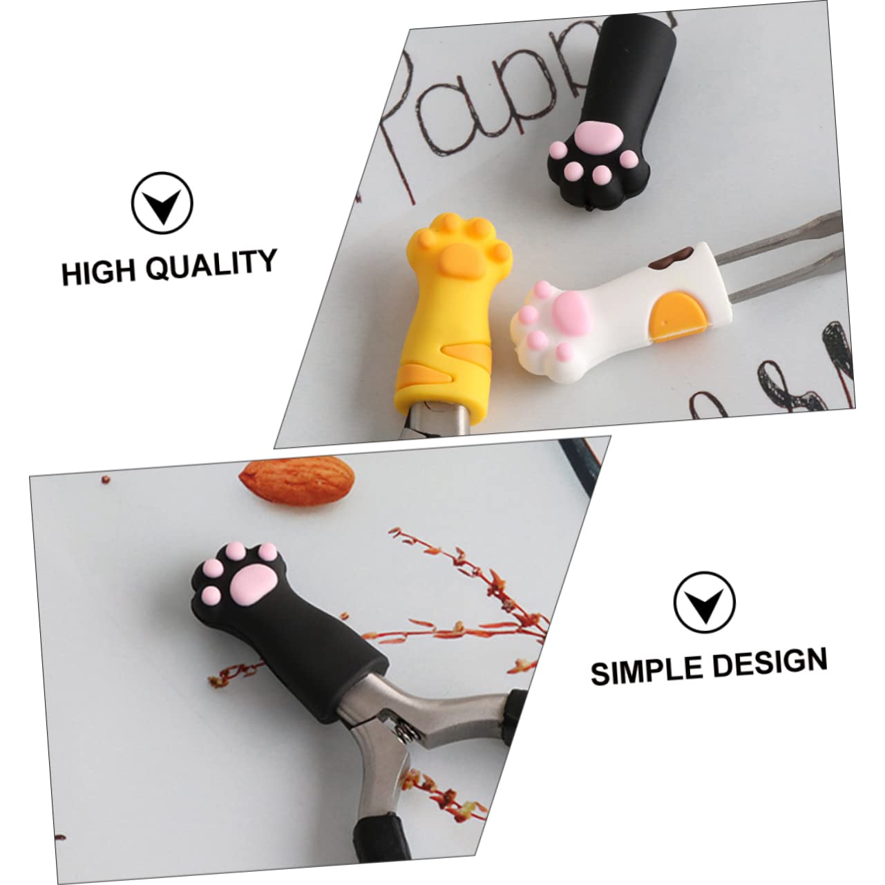 FOMIYES Nail Care Tool Covers Set 3pcs Cat Scissors Cuticle Nippers Protective Sleeve Tweezers Cap Scissor Cap