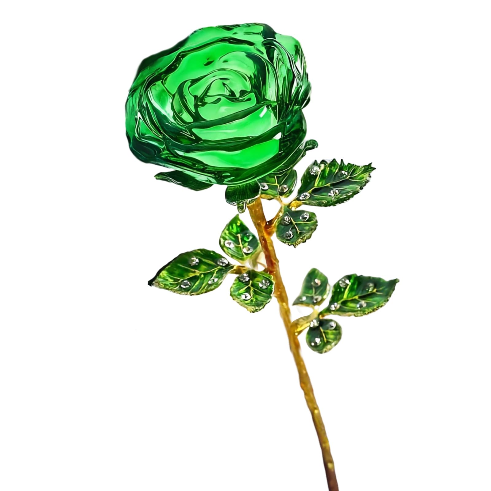 Nucelit Glass Flower Rose As Anniversary and Party Ornament, Multiple Color Options Crystal Elegant Glass Rose Flower