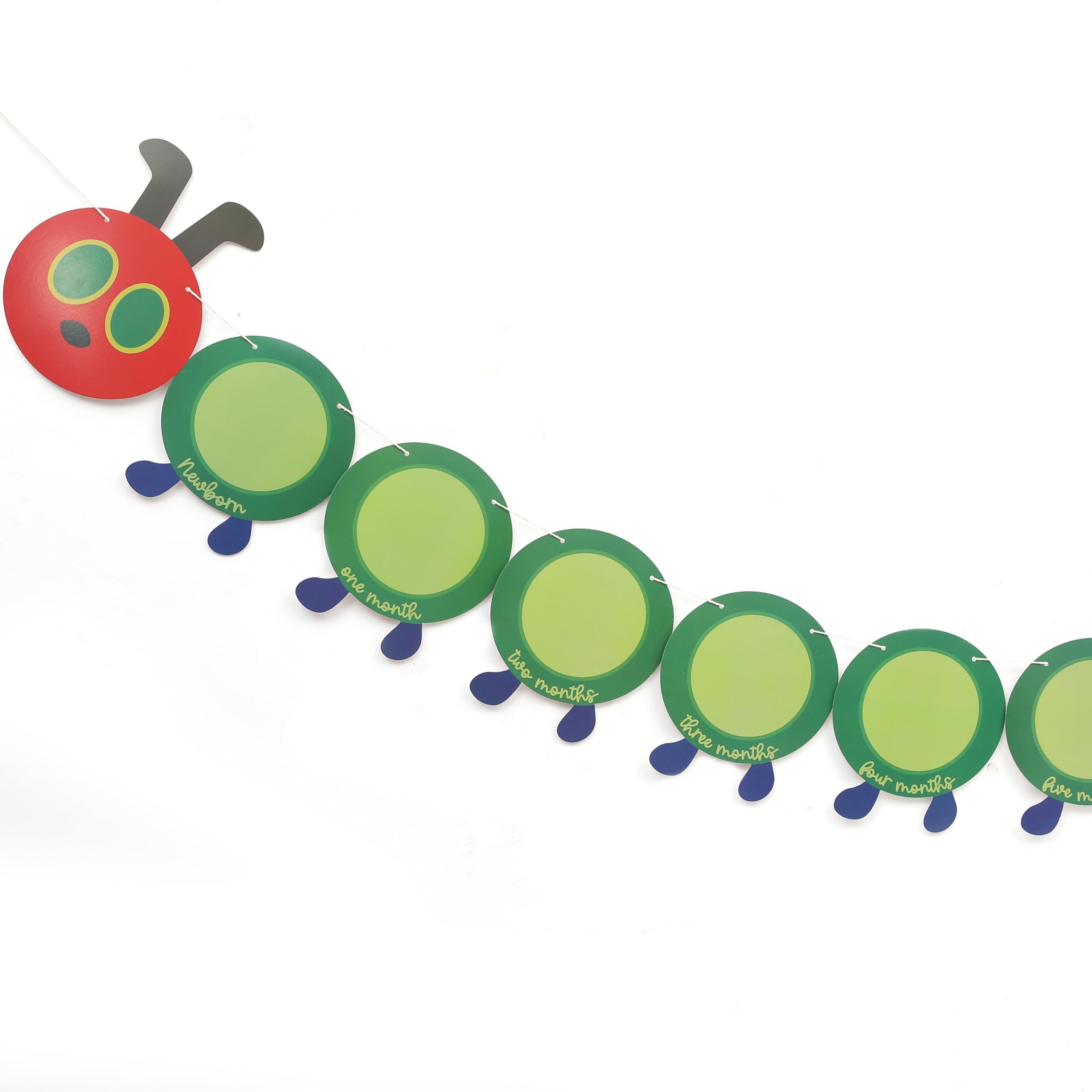 HIKLO Hungry Caterpillar Monthly Milestone Photo Banner - Fruit Theme, Newborn to 12 Months, Hungry Caterpillar 1st Birthday Decoration