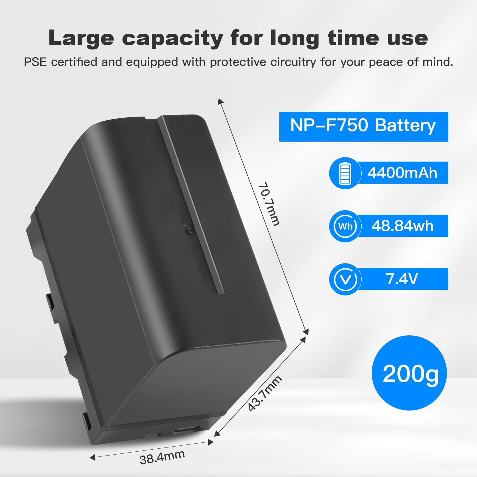 Soonpho 2-Pack NP-F750 Recargable Li-Ion Batería de Repuesto de 2 Piezas para Sony NP-F970 F960 F950 F770 F750 F570 F550 Compatible Godox Neewer Camcorder/Monitor/Camera