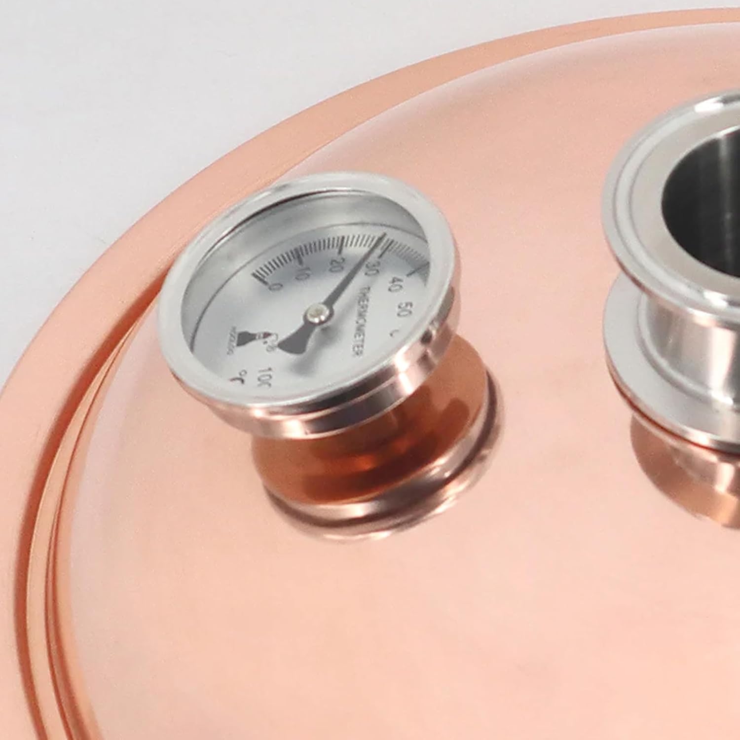 HOOLOO Copper Distiller Lid 320mm diameter Clamp port 2" Distillation Lid for Wine Making Kit (2 inches)