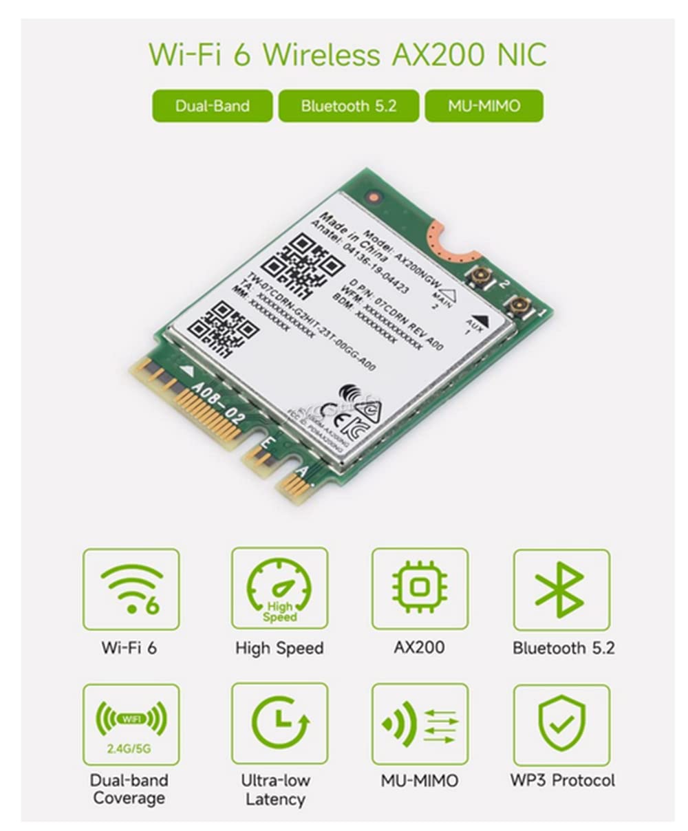 Wireless AX200 NIC Supports 2.4G/5GHz Dual-Band, Gigabit Dual-Band Wi-Fi 6, 802.11AX Standard, Bluetooth 5.2 @XYGStudy (Wireless-AX200)