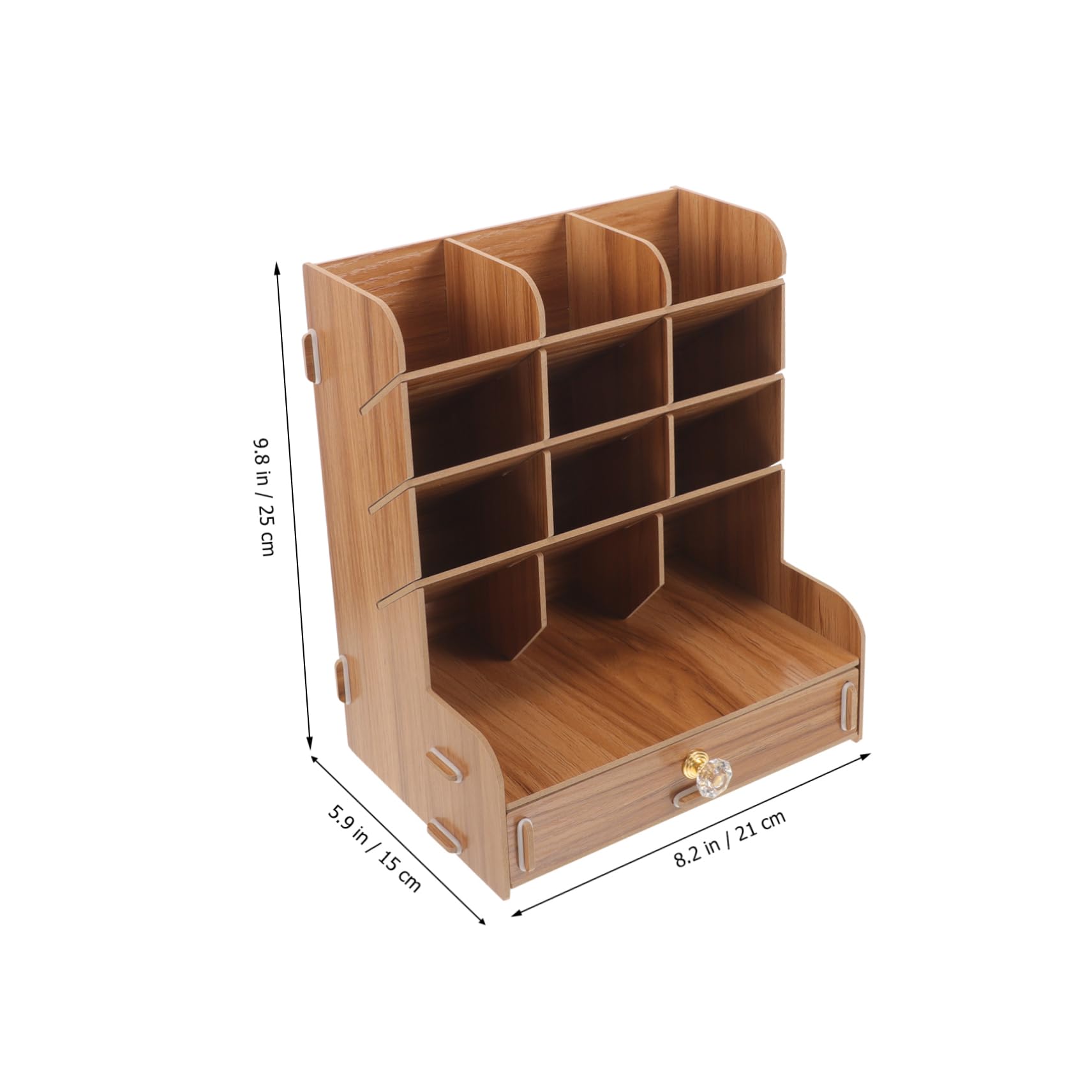SHINEOFI Soporte de Madera para Bolígrafos Mediano, Caja Organizadora Compacta para Escritorio, Portalápices Creativo para Oficina y Almacenamiento de Papelería