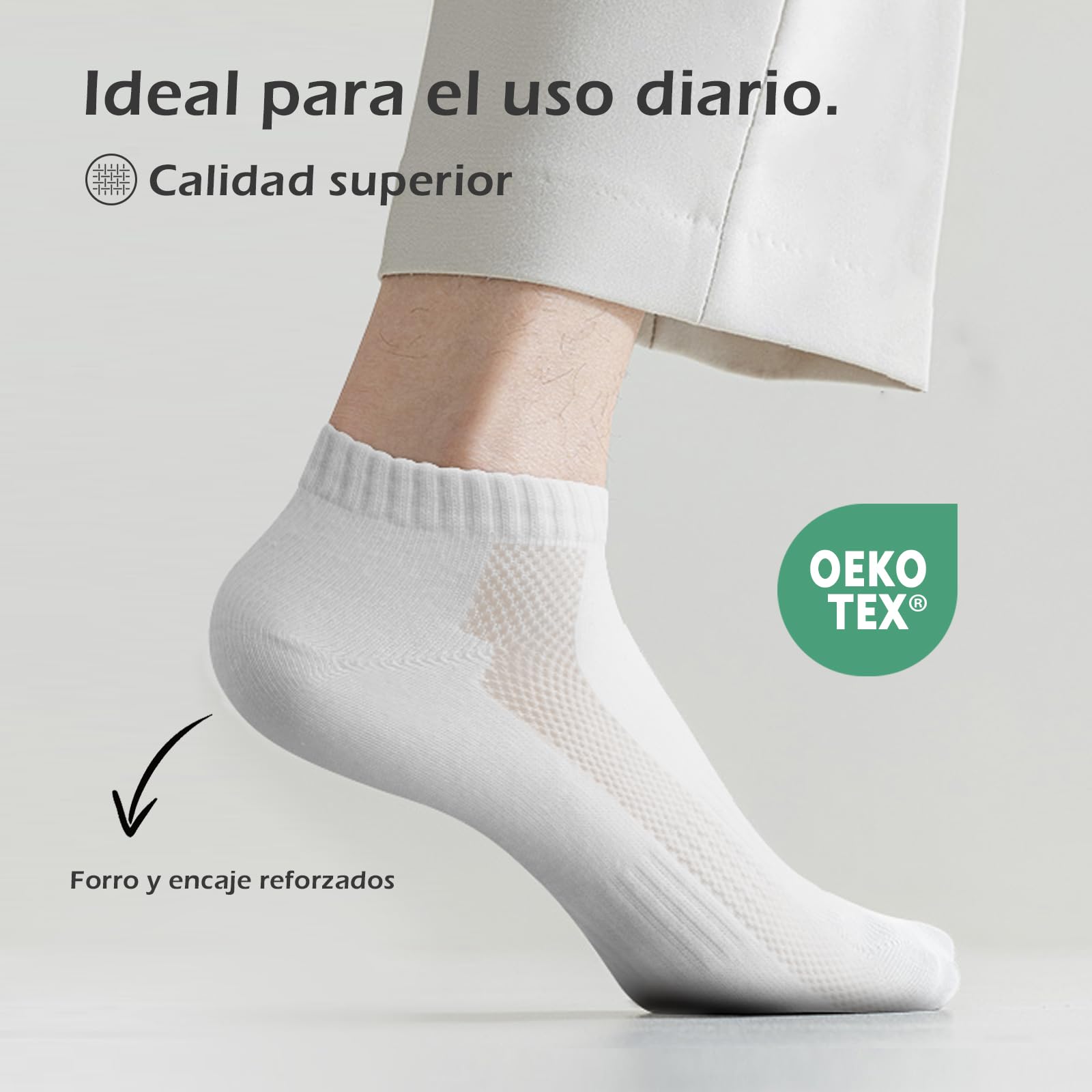 QINCAO 6/10 Pares de Calcetines Cortos para Hombre - Calcetines Cortos para Mujer - Calcetines Deportivos para Hombre y Calcetines Deportivos para Mujer en algodón transpirable