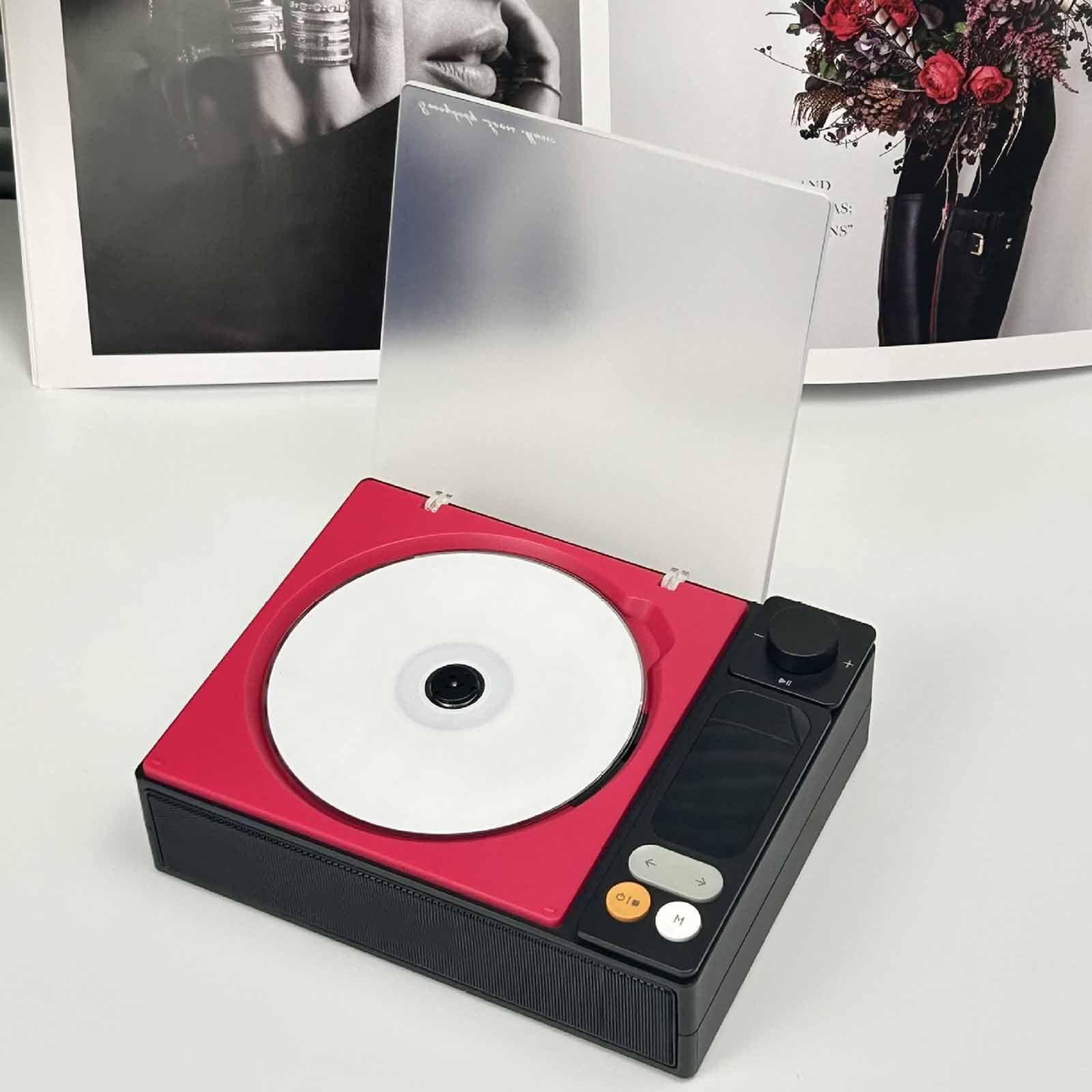 Lettore CD Musicale Retrò Portatile, Lettore CD Compatto Ricaricabile Con Suono Ad Alta Fedeltà Multiformato E Altoparlanti Integrati, Guscio Resistente, Leggero E Portatile, Per Casa/ufficio/viaggio