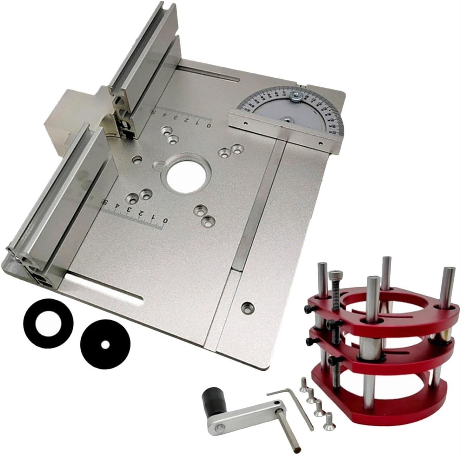 Sollevatore per fresa con kit di sollevamento per fresa con piastra superiore, base di sollevamento per fresa per scanalatura e rifilatura della lavorazione del legno - Design universale, leggero e