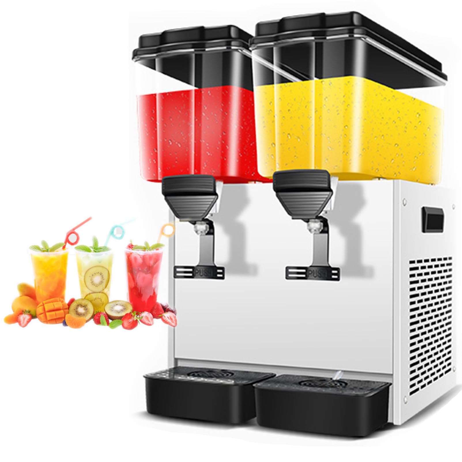 Distributore di Bevande Commerciale, Distributore di Succo, Macchina per Bevande di tè Freddo in Acciaio Inox con Temperatura di Raffreddamento di 45°F-54°F,24L