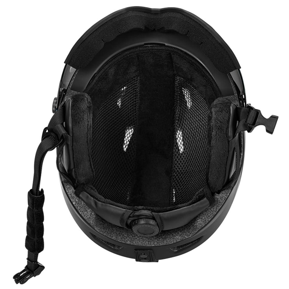 Kavolet Casque de ski intégré pour homme et femme, casque de snowboard avec visière amovible, trous de ventilation, résistant, chaud et respirant, casque de ski pour homme et femme