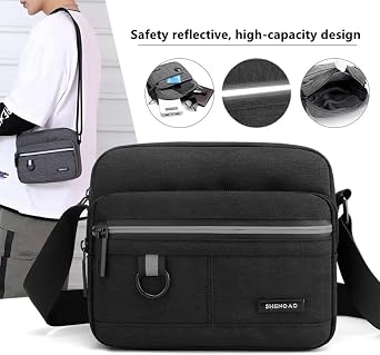 Small Canvas Crossbody Bag for Men,Small Shoulder Bag, Mini Messenger Bag for Cell Phone, Portable mobile phone coin bag