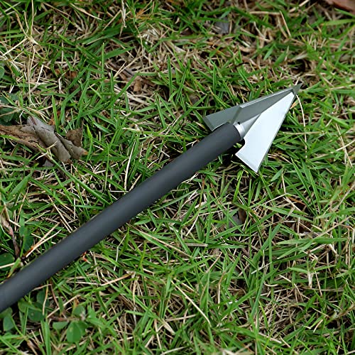 Deepower Bowhunting Broadheads 100 Grain 1+1/8" Cut 3 Blade Archery Arrow Solid Hunting Broadhead 420 Stainless Steel (6 Pack) #TOP4