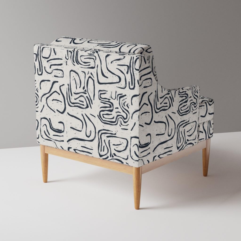 Spoonflower Fabric - Black and White Abstract Graphic Lines Egypt Ancient Doodle Minimal Printed on Performance Velvet Fabric Fat Quarter - Durable Upholstery Home Decor Accessories