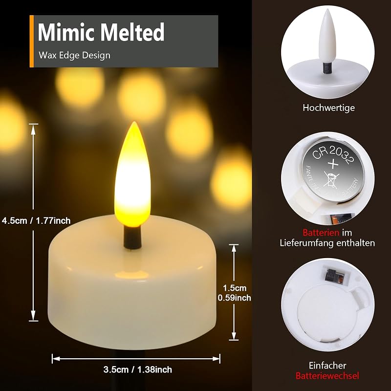 Ymenow LED gyertyák időzítővel 12 db, flflickerező lánghatás, dekoráció